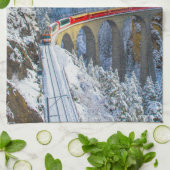 IJs en sneeuw | Bernina Express, Zwitserland Theedoek (Gevouwen)