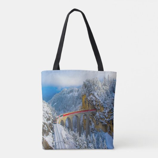 IJs en sneeuw | Bernina Express, Zwitserland Tote Bag (Achterkant)