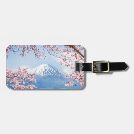 IJs en sneeuw | Cherry Blossom Mt. Fuji Japan Bagagelabel (Voorkant horizontaal)
