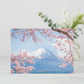 IJs en sneeuw | Cherry Blossom Mt. Fuji Japan Bedankkaart (Staand voorkant)