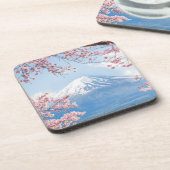 IJs en sneeuw | Cherry Blossom Mt. Fuji Japan Bier Onderzetter (Linkerzijde)