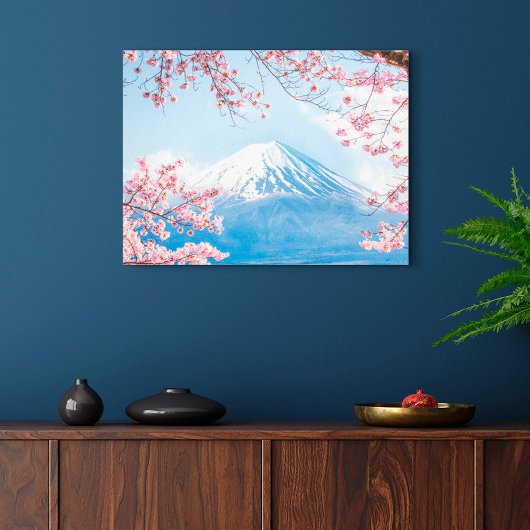 IJs en sneeuw | Cherry Blossom Mt. Fuji Japan Canvas Afdruk