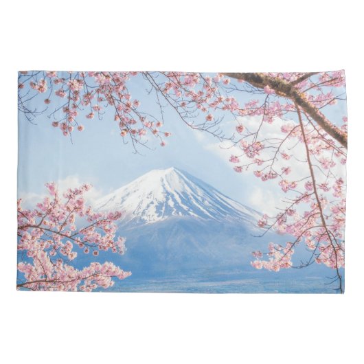 IJs en sneeuw | Cherry Blossom Mt. Fuji Japan Kussensloop (Achterkant)