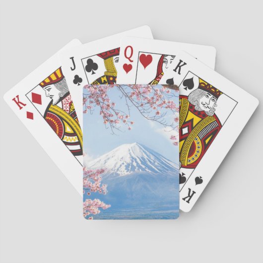IJs en sneeuw | Cherry Blossom Mt. Fuji Japan Pokerkaarten (Achterkant)