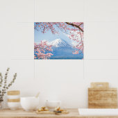 IJs en sneeuw | Cherry Blossom Mt. Fuji Japan Poster (Keuken)