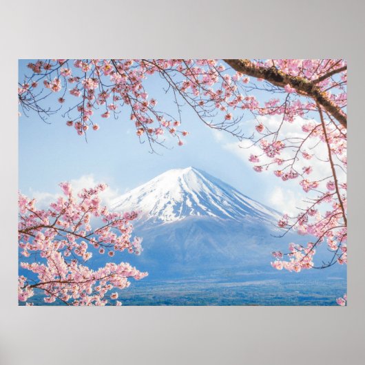 IJs en sneeuw | Cherry Blossom Mt. Fuji Japan Poster (Voorkant)