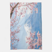 IJs en sneeuw | Cherry Blossom Mt. Fuji Japan Theedoek (Verticaal)