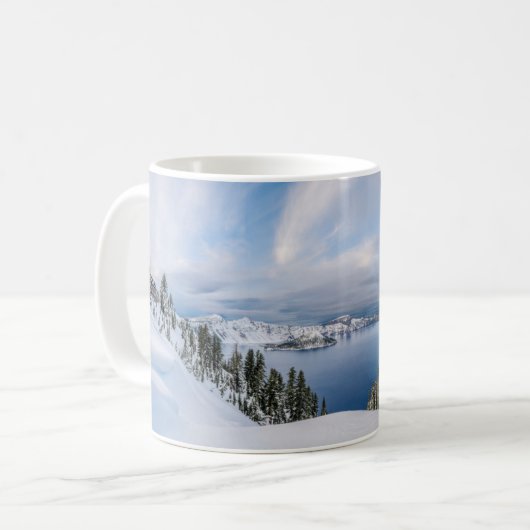 IJs en sneeuw | Crater Lake Oregon Koffiemok (Voorkant links)