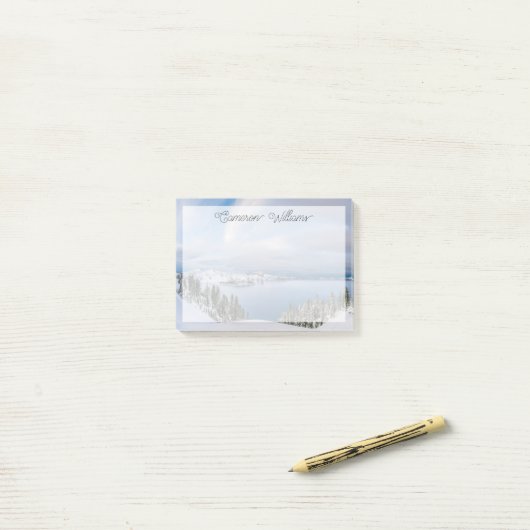 IJs en sneeuw | Crater Lake Oregon Post-it® Notes (Op bureau)