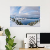 IJs en sneeuw | Crater Lake Oregon Poster (Thuiskantoor)