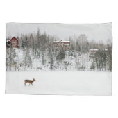 IJs en sneeuw | Deer in Snow Quebec, Canada Kussensloop (Achterkant)