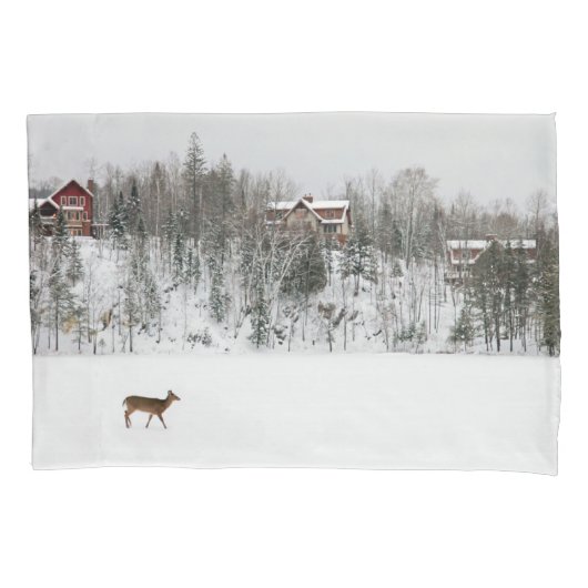 IJs en sneeuw | Deer in Snow Quebec, Canada Kussensloop (Voorkant)