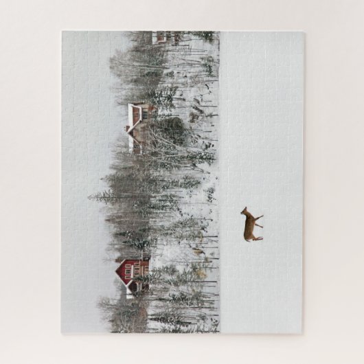 IJs en sneeuw | Deer in Snow Quebec, Canada Legpuzzel (Verticaal)