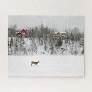 IJs en sneeuw   Deer in Snow Quebec, Canada Legpuzzel