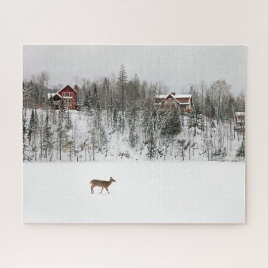 IJs en sneeuw | Deer in Snow Quebec, Canada Legpuzzel (Horizontaal)