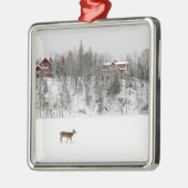 IJs en sneeuw | Deer in Snow Quebec, Canada Metalen Ornament (Links)