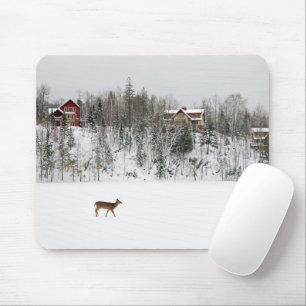 IJs en sneeuw   Deer in Snow Quebec, Canada Muismat