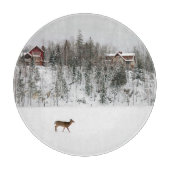 IJs en sneeuw | Deer in Snow Quebec, Canada Snijplank (Voorkant)
