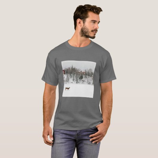 IJs en sneeuw | Deer in Snow Quebec, Canada T-shirt (Voorkant volledig)
