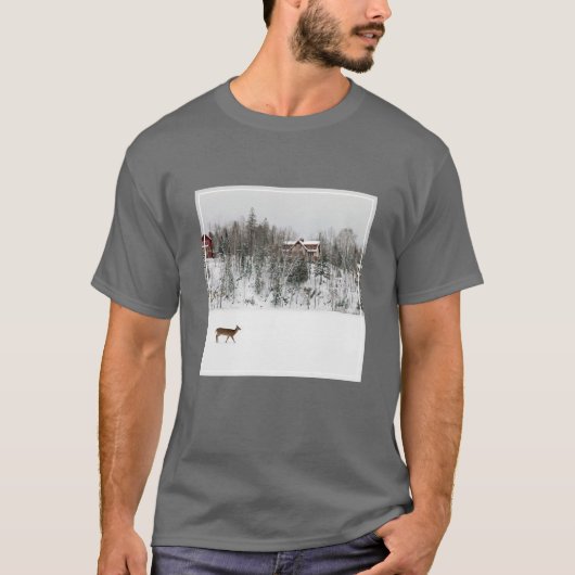 IJs en sneeuw | Deer in Snow Quebec, Canada T-shirt (Voorkant)