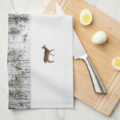 IJs en sneeuw | Deer in Snow Quebec, Canada Theedoek (Quarter Fold)