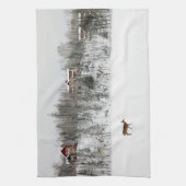 IJs en sneeuw | Deer in Snow Quebec, Canada Theedoek (Verticaal)