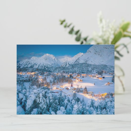 IJs en sneeuw | Graubunden, Engadin, Zwitserland Bedankkaart (Staand voorkant)