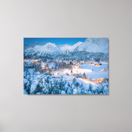 IJs en sneeuw | Graubunden, Engadin, Zwitserland Canvas Afdruk (Voorkant)