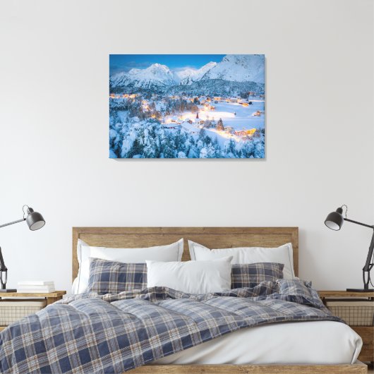 IJs en sneeuw | Graubunden, Engadin, Zwitserland Canvas Afdruk (Insitu (Slaapkamer))