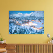 IJs en sneeuw | Graubunden, Engadin, Zwitserland Canvas Afdruk (Insitu (Woonkamer))