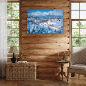 IJs en sneeuw | Graubunden, Engadin, Zwitserland Canvas Afdruk