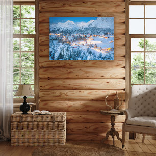 IJs en sneeuw   Graubunden, Engadin, Zwitserland Canvas Afdruk