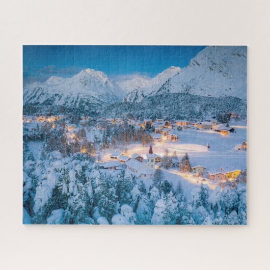 IJs en sneeuw | Graubunden, Engadin, Zwitserland Legpuzzel (Horizontaal)