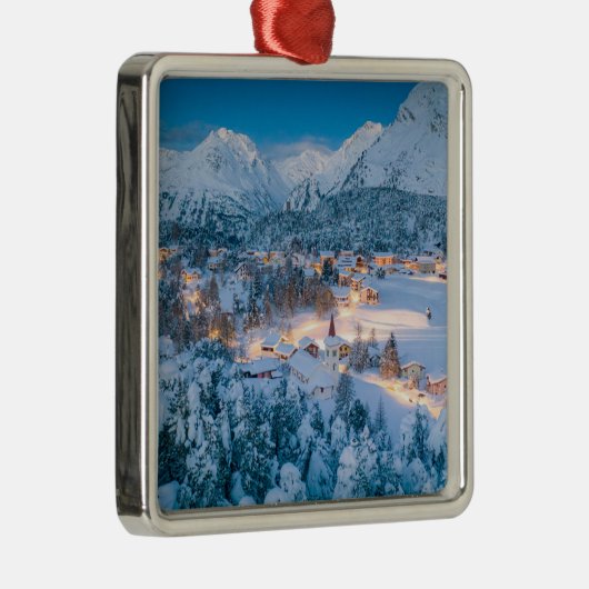 IJs en sneeuw | Graubunden, Engadin, Zwitserland Metalen Ornament (Rechts)