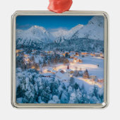IJs en sneeuw | Graubunden, Engadin, Zwitserland Metalen Ornament (Voorkant)