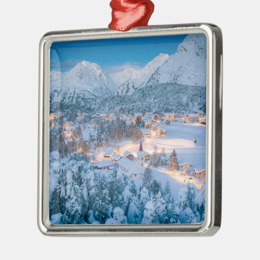 IJs en sneeuw | Graubunden, Engadin, Zwitserland Metalen Ornament (Links)