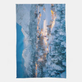 IJs en sneeuw | Graubunden, Engadin, Zwitserland Theedoek (Verticaal)