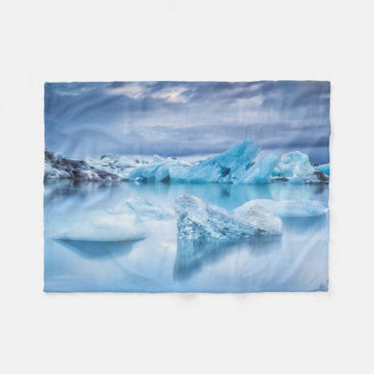 IJs en sneeuw | Jokulsarlon Lagoon, IJsland Fleece Deken (Voorkant (Horizontaal))