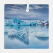 IJs en sneeuw | Jokulsarlon Lagoon, IJsland Glas Ornament (Achterkant)
