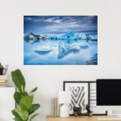 IJs en sneeuw | Jokulsarlon Lagoon, IJsland Poster (Thuiskantoor)