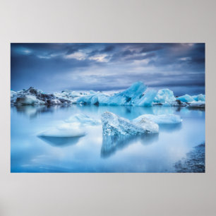 IJs en sneeuw   Jokulsarlon Lagoon, IJsland Poster