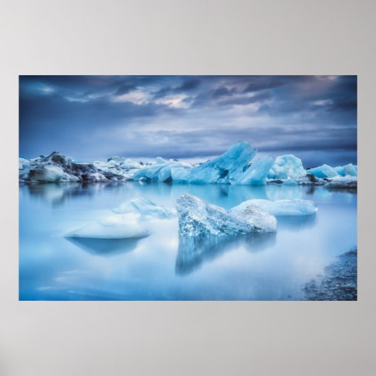 IJs en sneeuw | Jokulsarlon Lagoon, IJsland Poster (Voorkant)