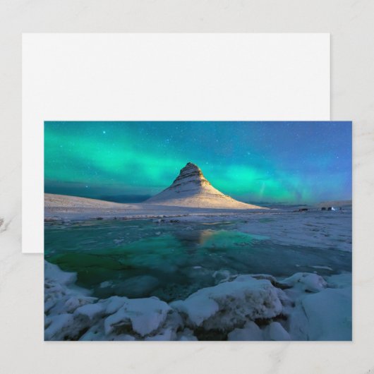 IJs en sneeuw | Kirkjufall Mountain, IJsland Bedankkaart (Voorkant / Achterkant)