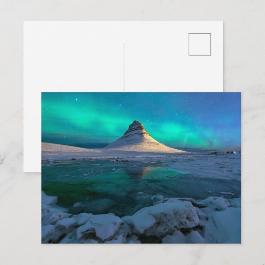 IJs en sneeuw | Kirkjufall Mountain, IJsland Briefkaart (Voorkant / Achterkant)