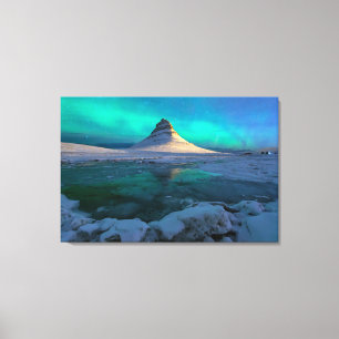 IJs en sneeuw Kirkjufall Mountain, IJsland Canvas Afdruk