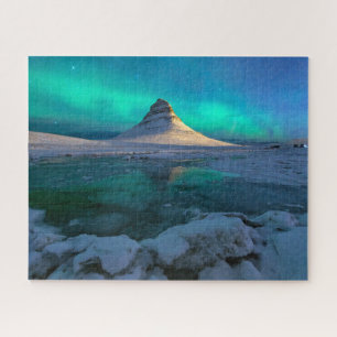 IJs en sneeuw   Kirkjufall Mountain, IJsland Legpuzzel
