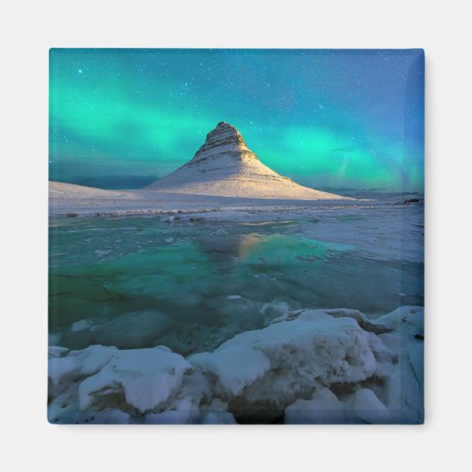 IJs en sneeuw | Kirkjufall Mountain, IJsland Magneet (Voorkant)
