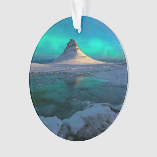 IJs en sneeuw | Kirkjufall Mountain, IJsland Ornament (voorkant)