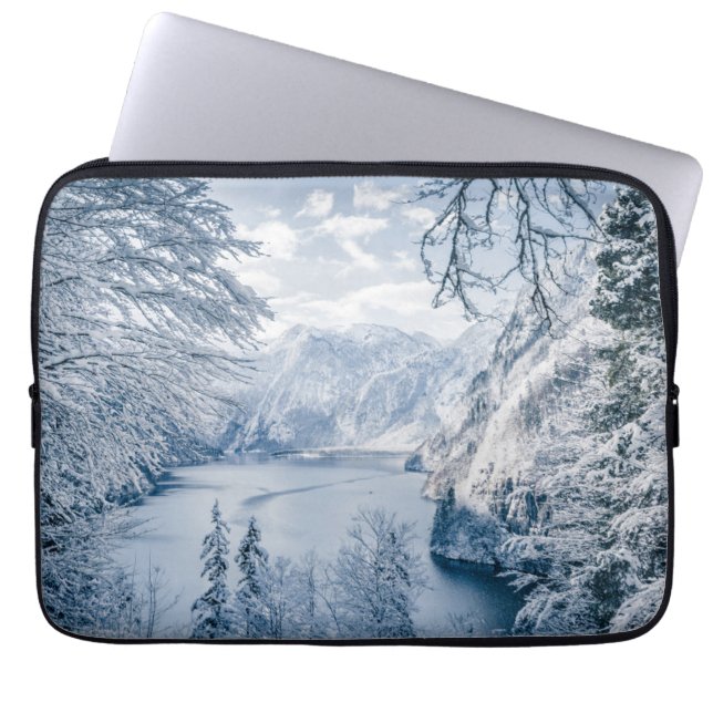 IJs en sneeuw | Königssee Lake, Duitsland Laptop Sleeve (Voorkant)