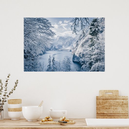 IJs en sneeuw | Königssee Lake, Duitsland Poster (Keuken)